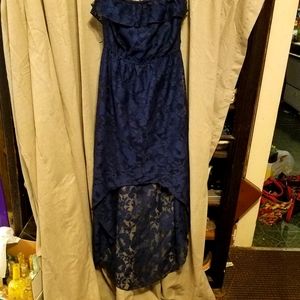 Trixxi navy strapless high-low dress size M